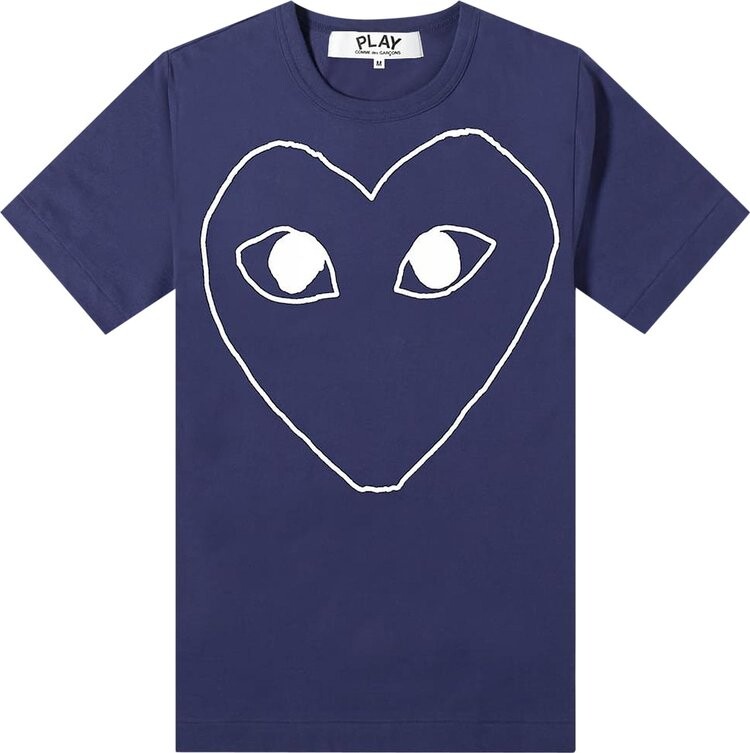 

Футболка Comme des Garçons Play T-Shirt With Outlined Play Logo 'Navy', синий