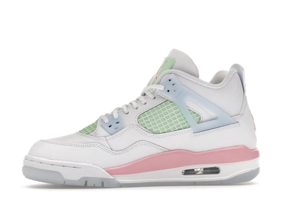 Детские кроссовки Lifestyle с принтом Jordan 4 Retro Valentines Day 2026 GS Jordan, White/Medium Soft Pink/Half Blue/Vapor Green — фото 3