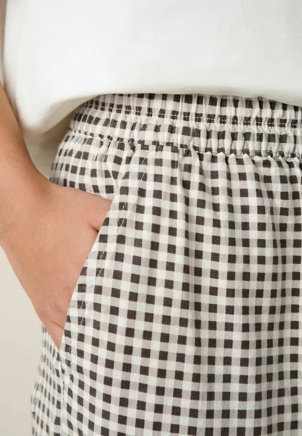 Брюки из льна и вискозы stretch 2 pack Next, Chocolate Gingham, черный/шоколадный — фото 2