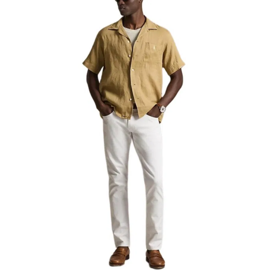 Мужская рубашка классическая SS26 Shirt Classic Version Polo Ralph Lauren, Coffee — фото 4
