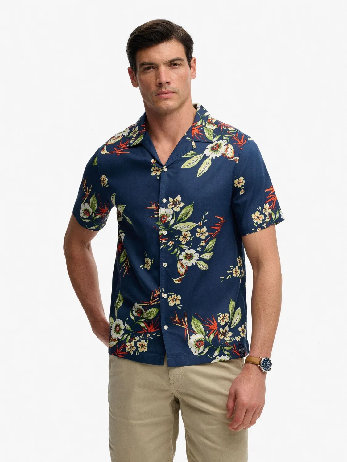 Рубашка с коротким рукавом Hawaiian Print Superdry, синяя