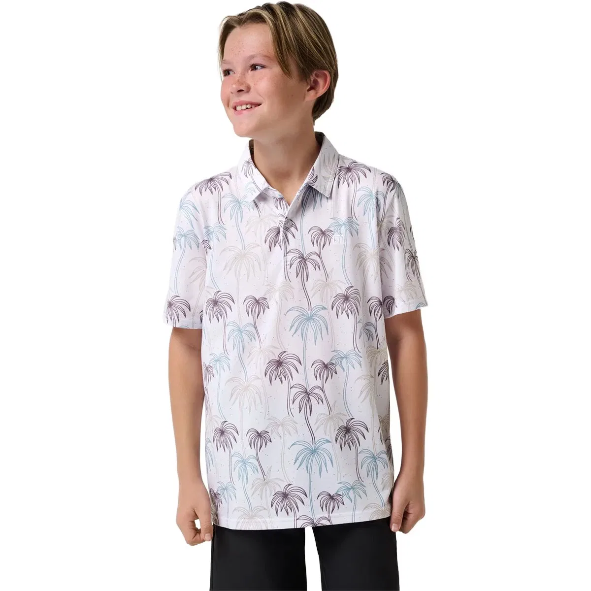 Детское поло с принтом Featherweight Palm Travismathew, White
