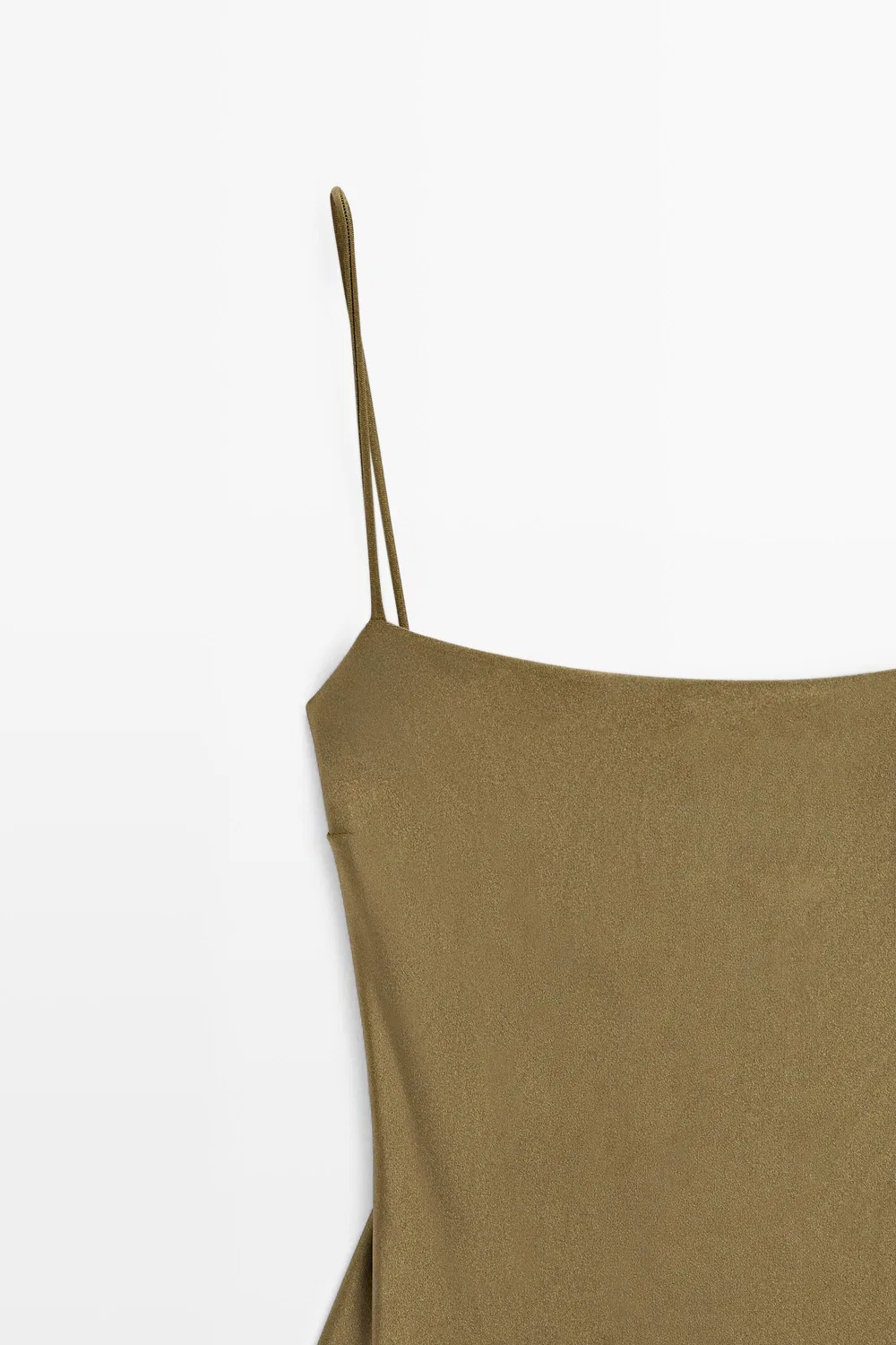 Купальник Massimo Dutti, с тонкими бретелями, хаки — фото 3