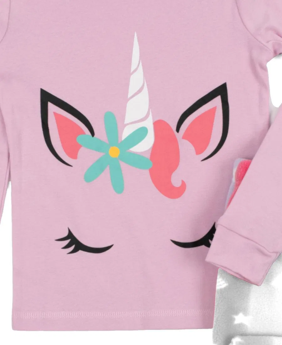 Детский комплект пижам для девочек с длинным рукавом Leveret, Stars Pink Tie Dye — фото 3