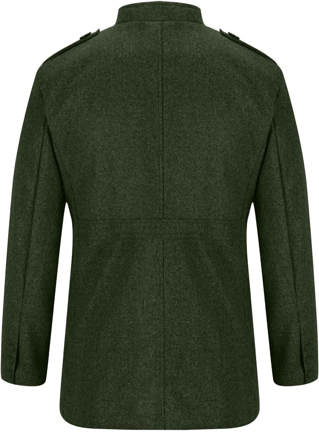 Мужское пальто-тренч с длинным рукавом, Slim Fit, зелёный — фото 3