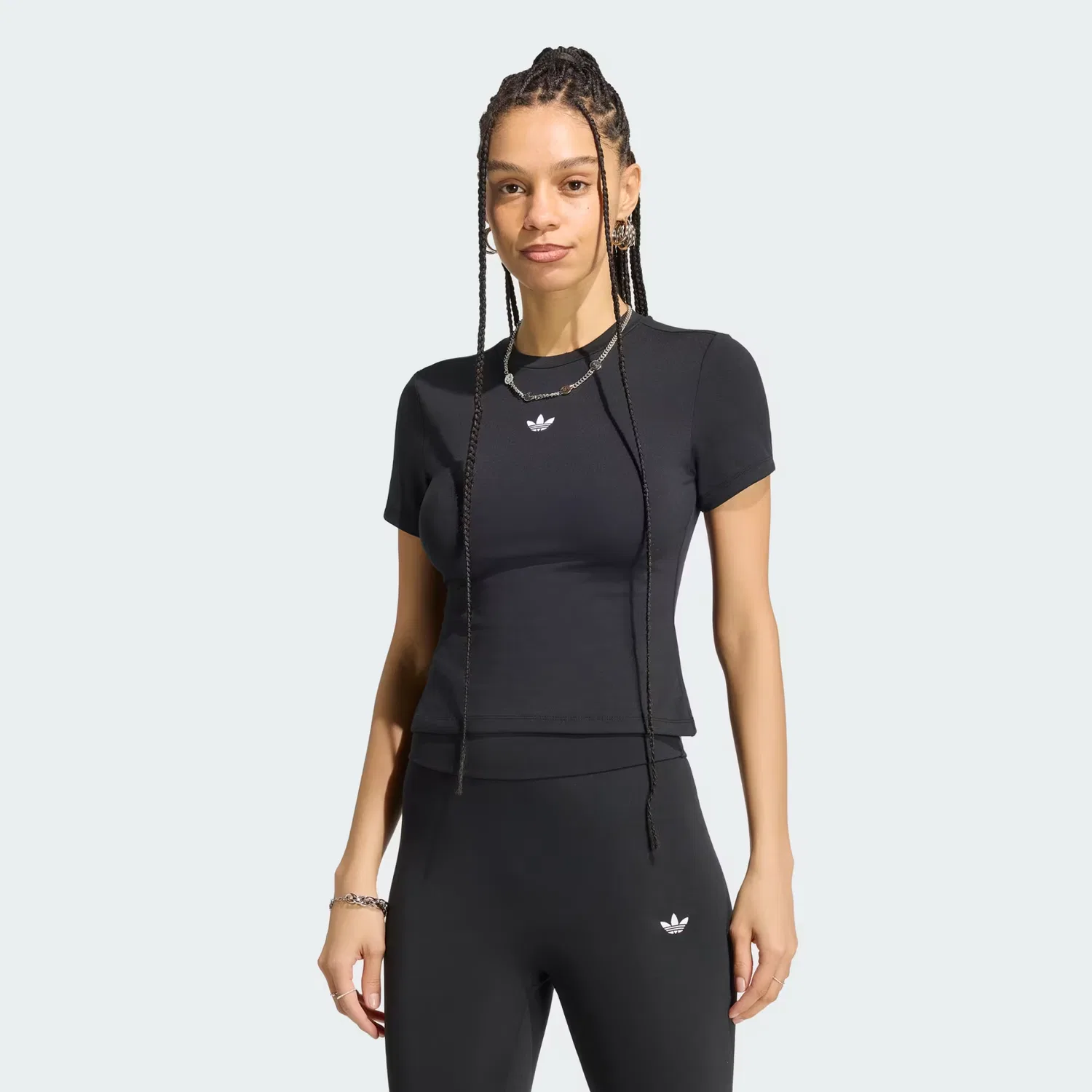 Женская футболка облегающего кроя Essentials Adidas Originals, черный