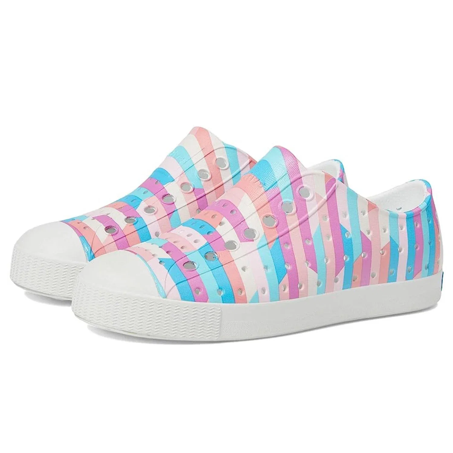 Детские кроссовки перфорированные с полосками Native Shoes Jefferson, мультиколор — фото 4