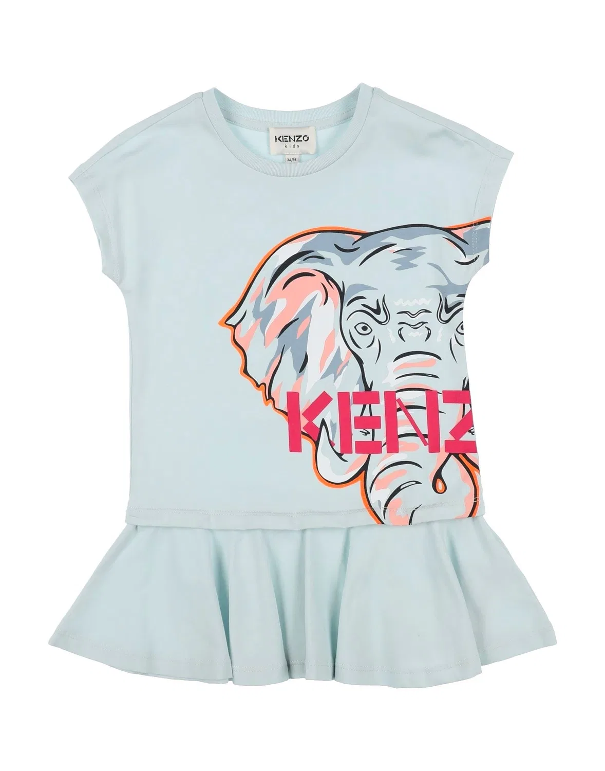 Детское платье для девочек хлопковое Kenzo Kids, светло-голубой