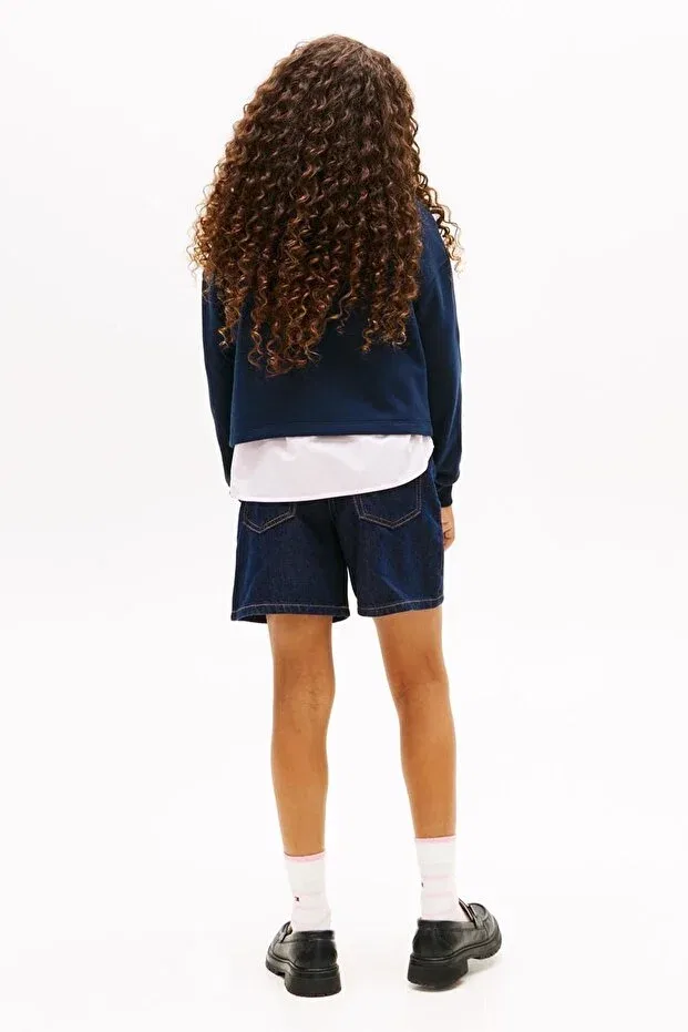 Детские свитшот для девочек с длинным рукавом Tommy Hilfiger, Navy Blue — фото 4