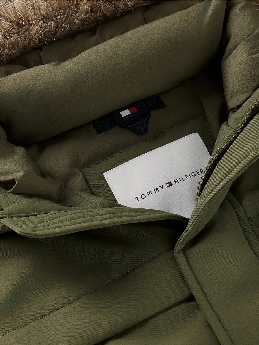 Куртка TOMMY HILFIGER межсезонья оливкового цвета — фото 2