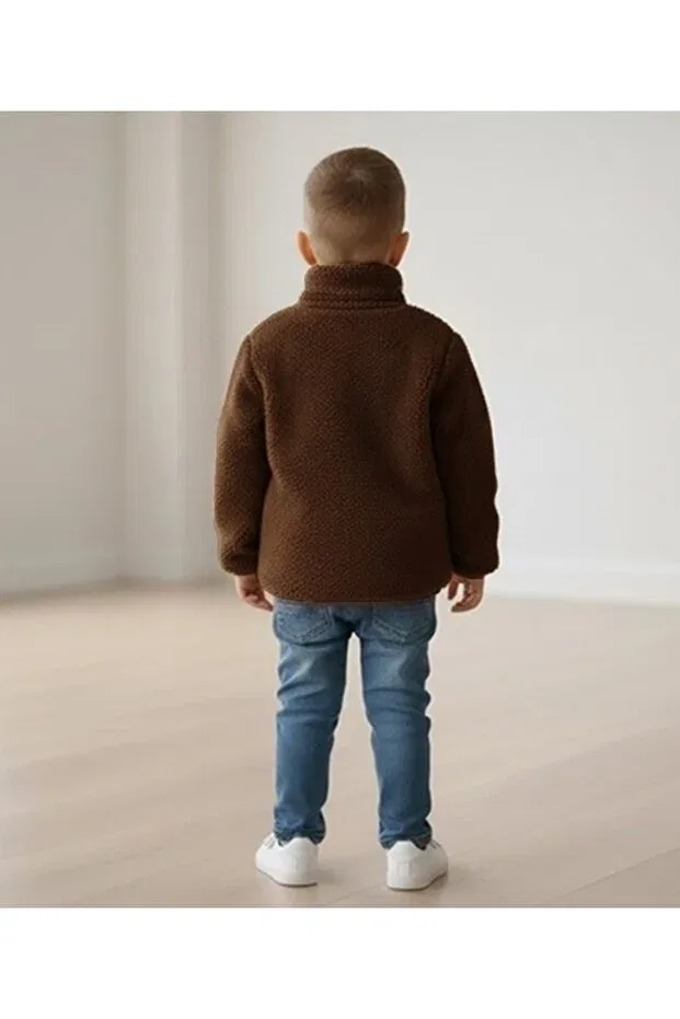 Детский кардиган из плюша с длинным рукавом Smalltouch, Brown — фото 4