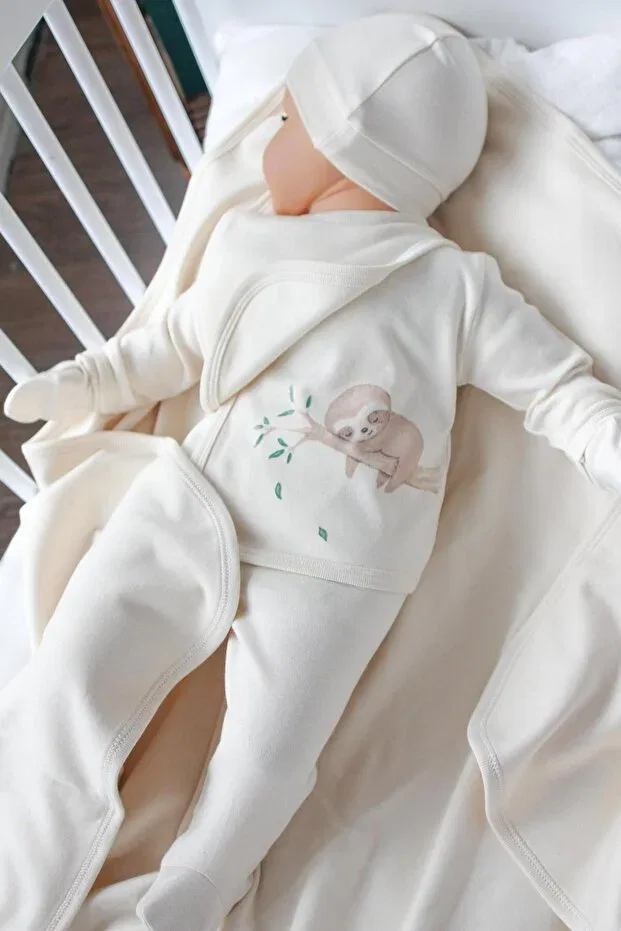 Детский комплект для новорожденных хлопковый Organic 5-Piece Hospital Release Koala 5-Piece Newborn Set Mini Ropa, Nude Color