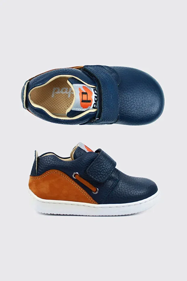 Детская обувь для первых шагов из натуральной кожи Papi Ayakkabı, Navy Blue