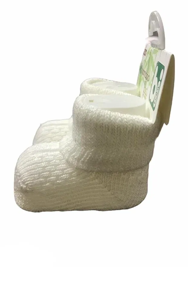 Детские носки для девочек хлопковые Bamboo jacquard baby girl soft socks Bibaby, Ecru — фото 2