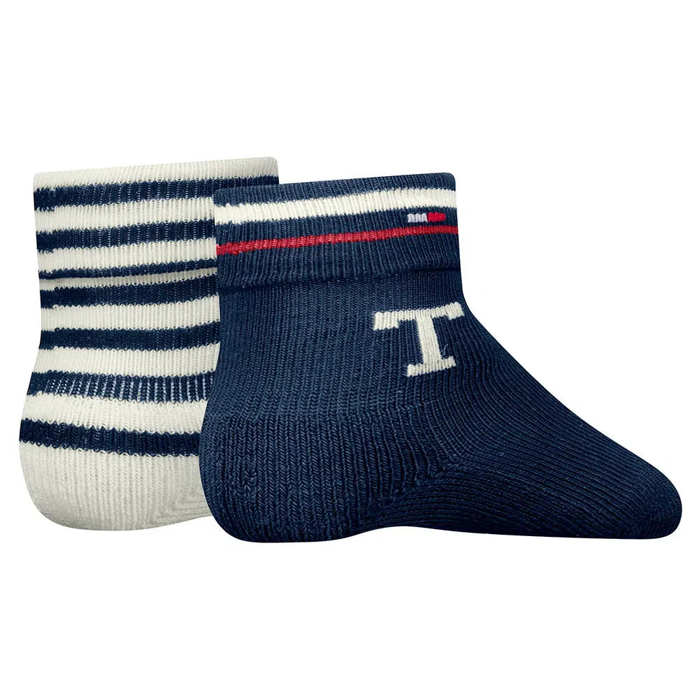Детские носки для девочек высокие с противоскользящей подошвой Baby Classic Socks Tommy hilfiger, Blue — фото 2