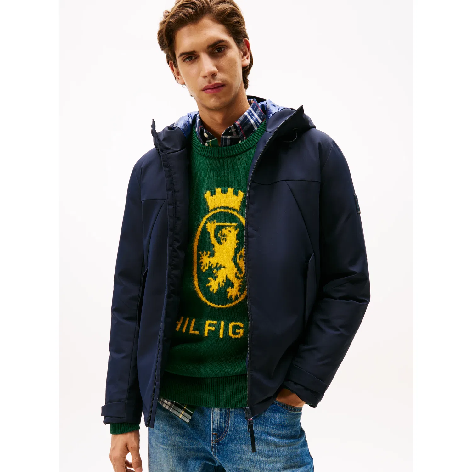 Мужская функциональная куртка с капюшоном TECH HOODED SHORT PADDED JACKET Tommy Hilfiger, Desert Sky