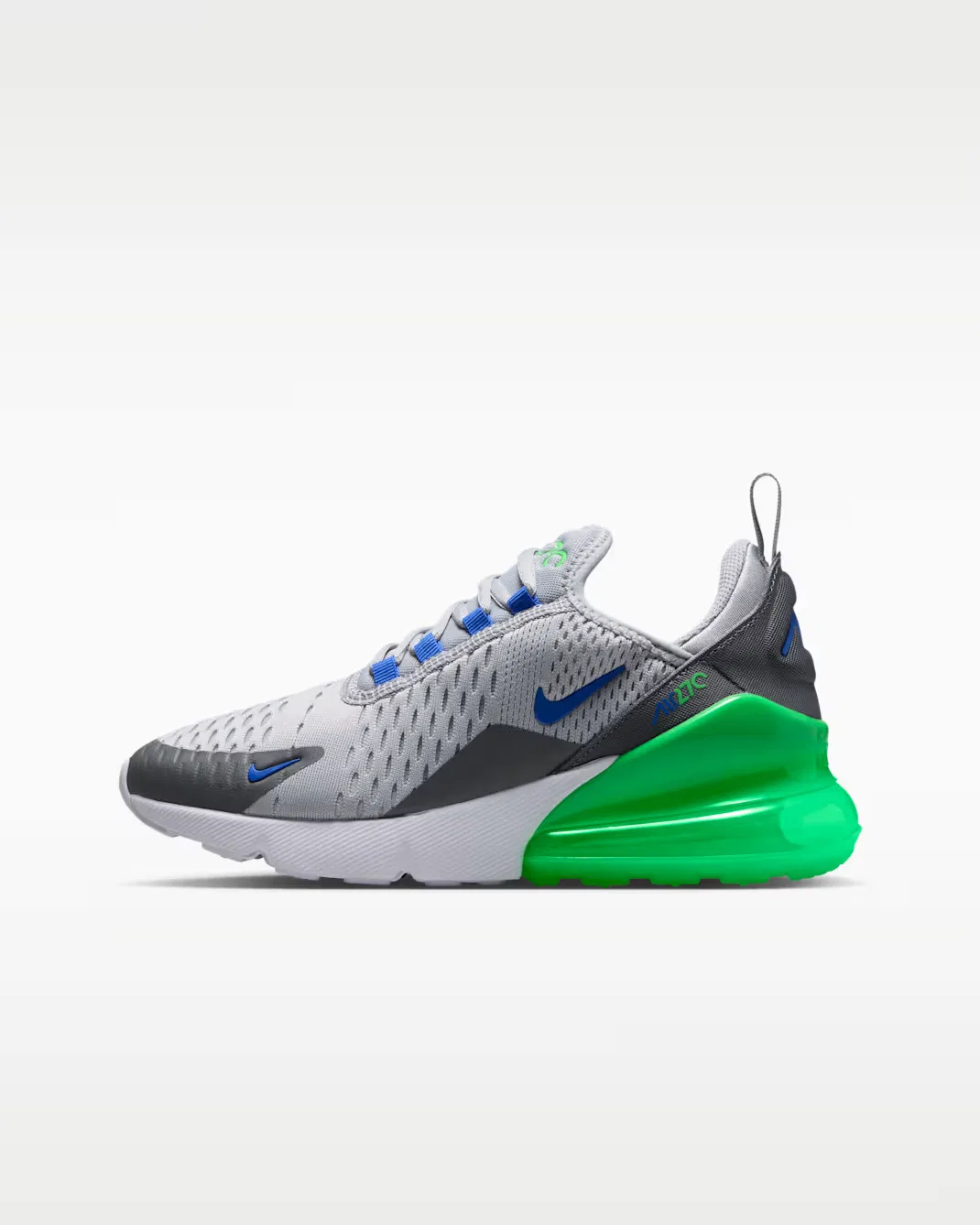 Кроссовки для детей постарше Nike Air Max 270, Wolf Grey/Smoke Grey/Green Spark/Racer Blue
