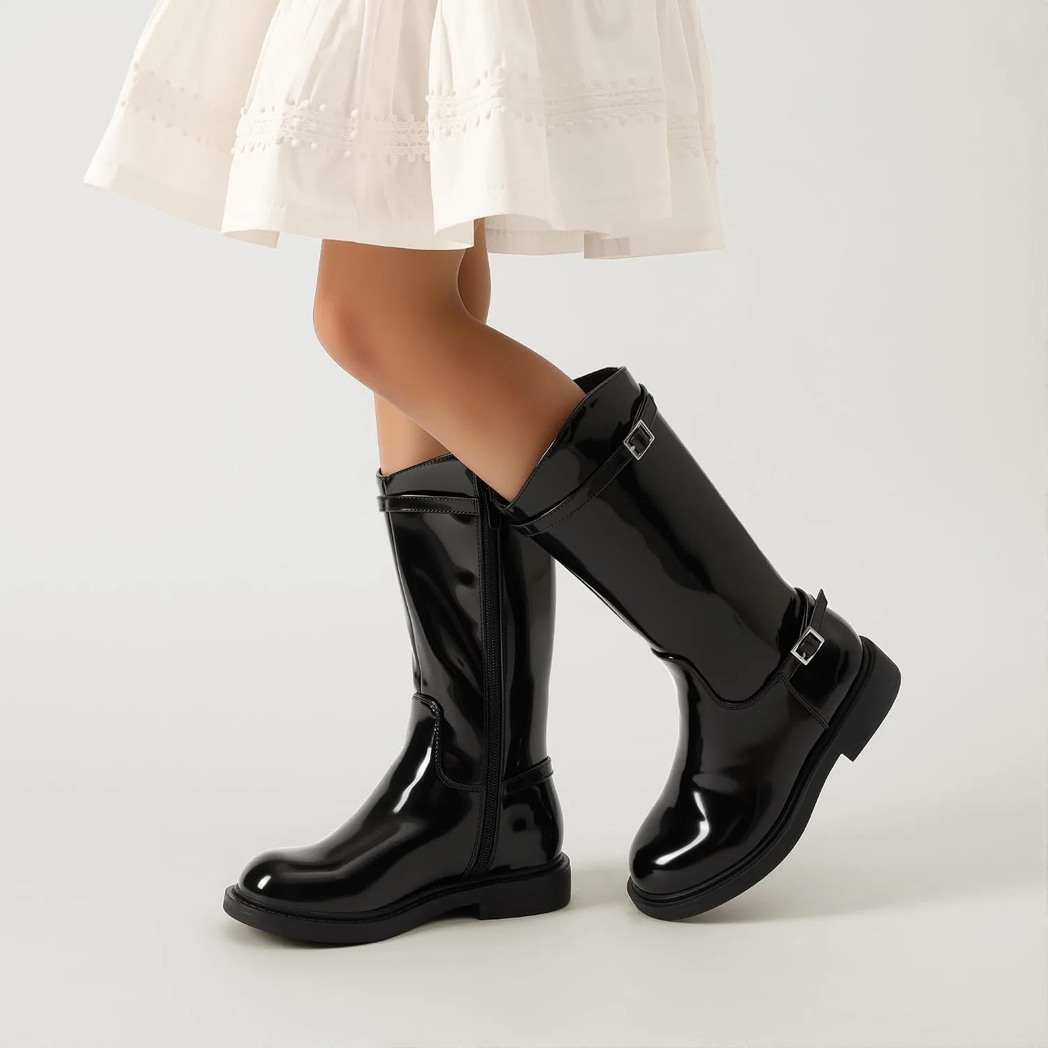 Детские сапоги для верховой езды для девочек DREAM PAIRS, All Black — фото 2
