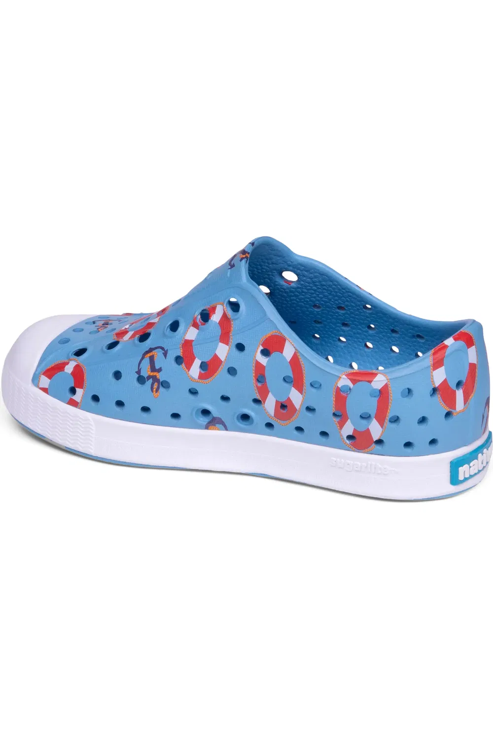 Детские кроссовки водонепроницаемые Jefferson Slip-On Native Shoes, Blue/White/Anchors — фото 2