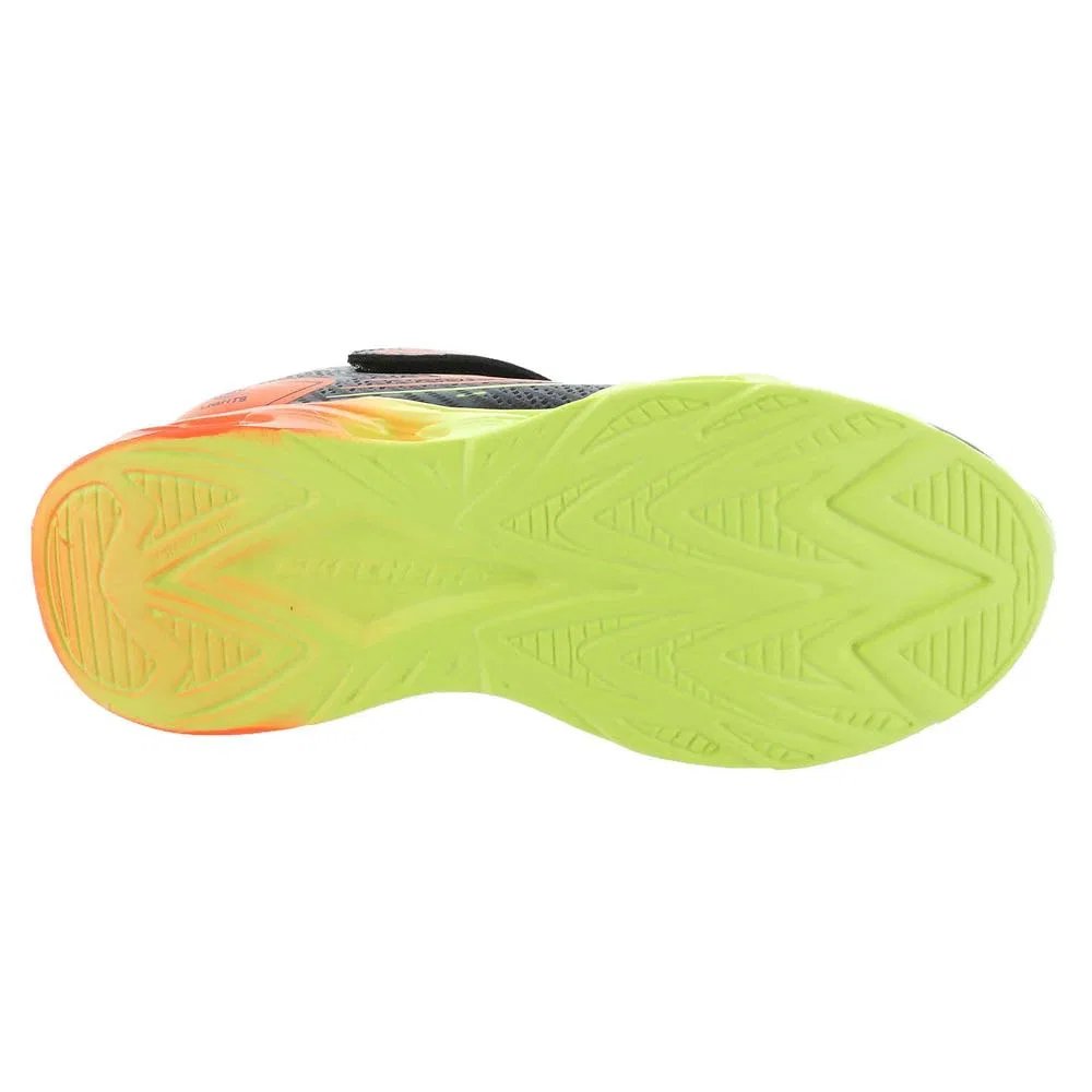 Детские кроссовки для мальчиков с максимальной амортизацией Vortex 2.0 Quantroid Skechers, Black Synthetic Textile Orange Yellow T — фото 3