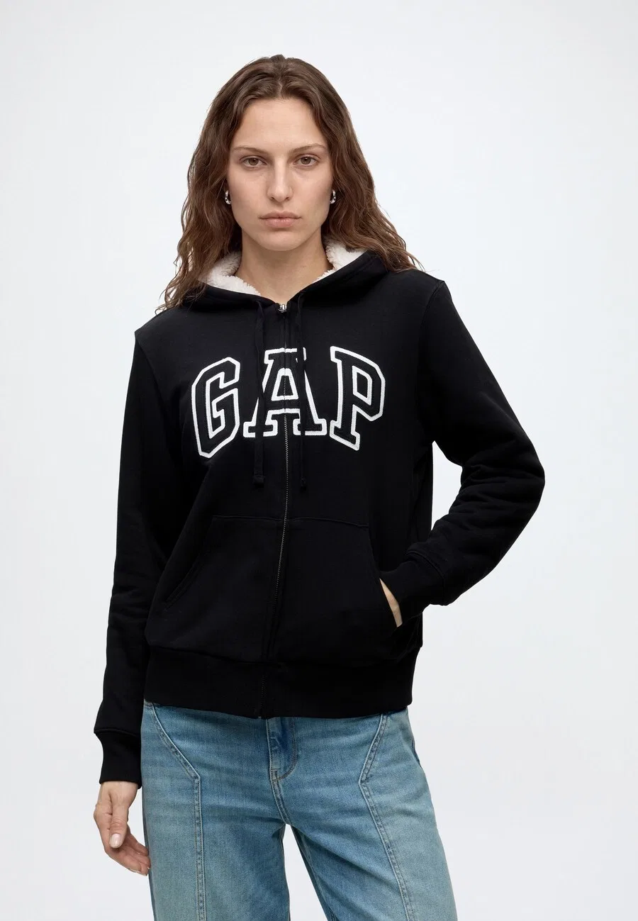 Худи на молнии GAP 'V-FRANCHISE HERITAGE' черного цвета — фото 2