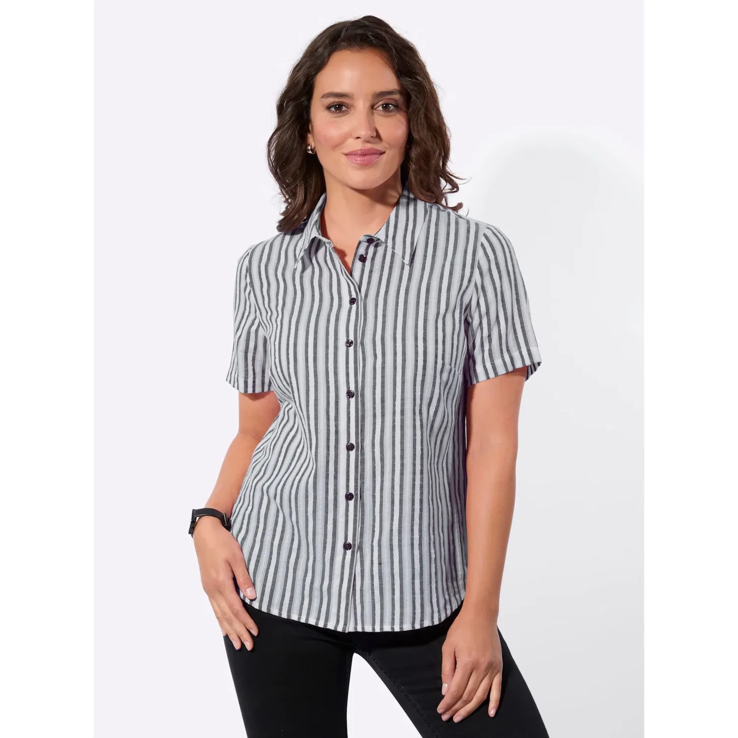 Женская блуза с полосками Casual Looks, Black/White Striped