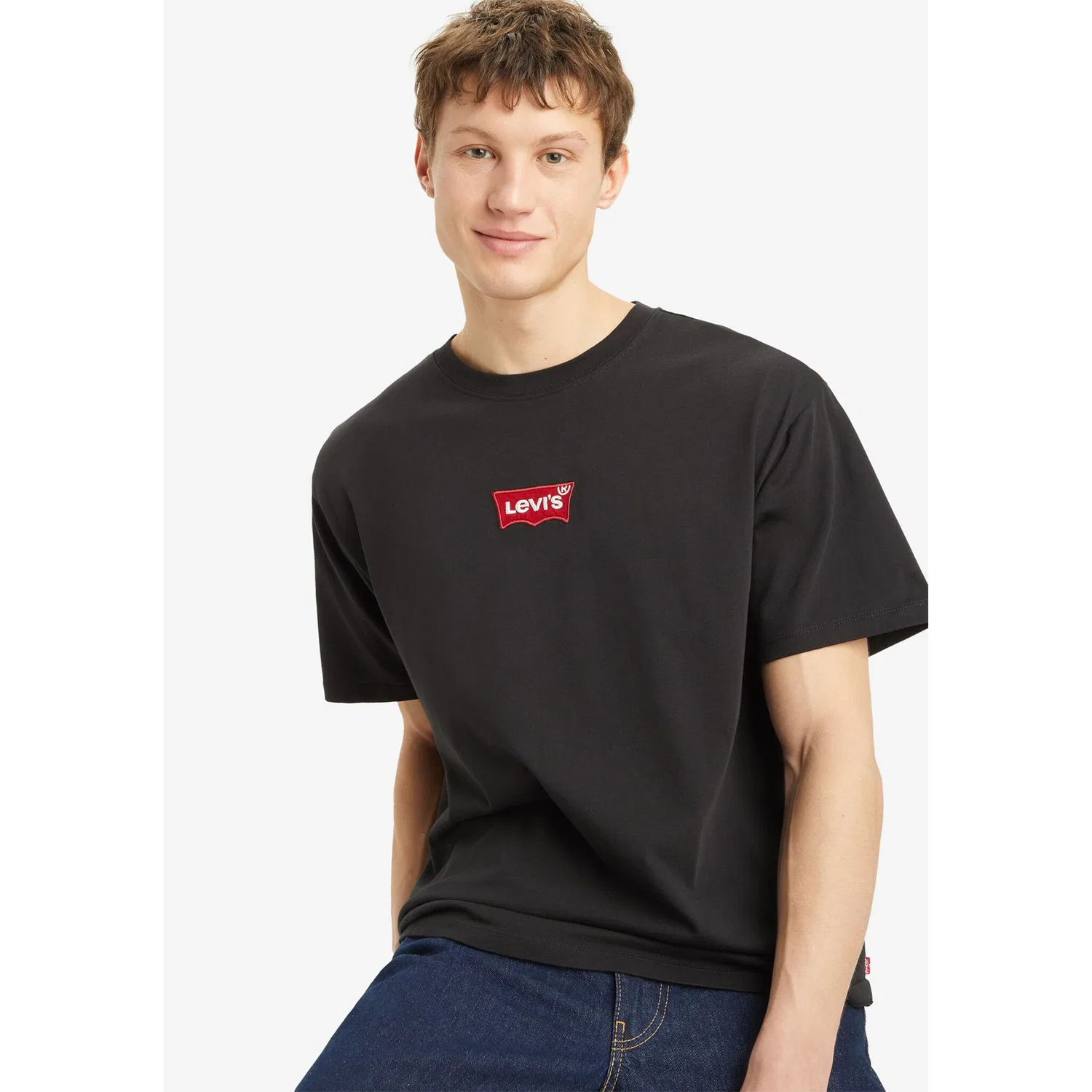 Мужская хлопковая футболка с логотипом Levi's, Caviar — фото 3