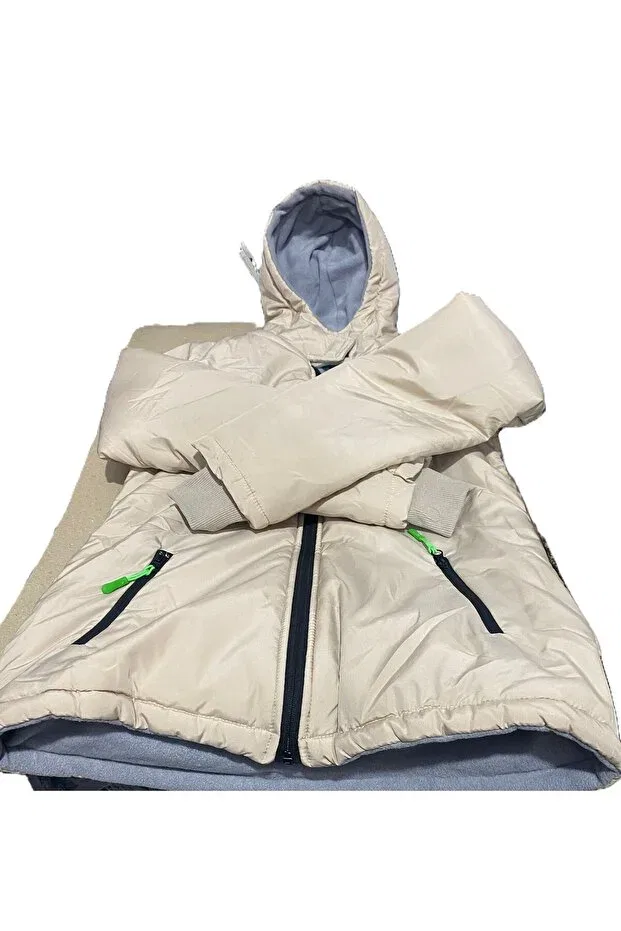 Детское пальто для девочек с флисовой подкладкой Taşdelen Avm, Light Gray — фото 4