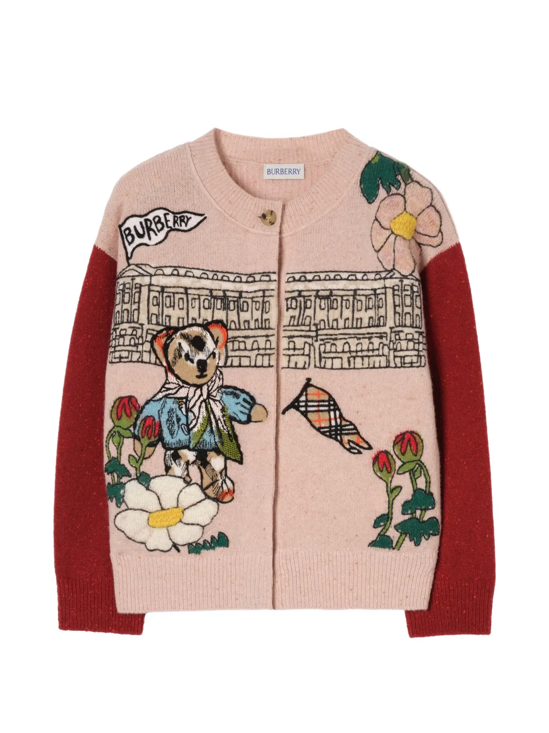 Кардиган «Палас Беар» Burberry Kids, розовый
