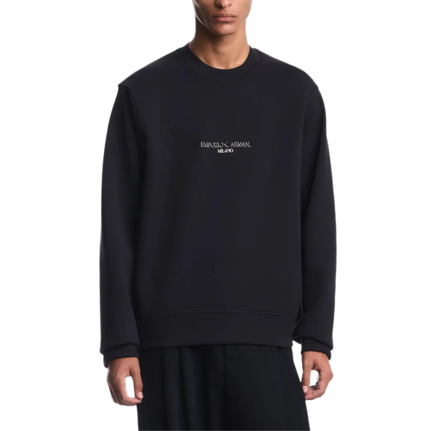 Мужской свитшот с круглым вырезом и прямым кроем Blue EMPORIO ARMANI, Blue — фото 4