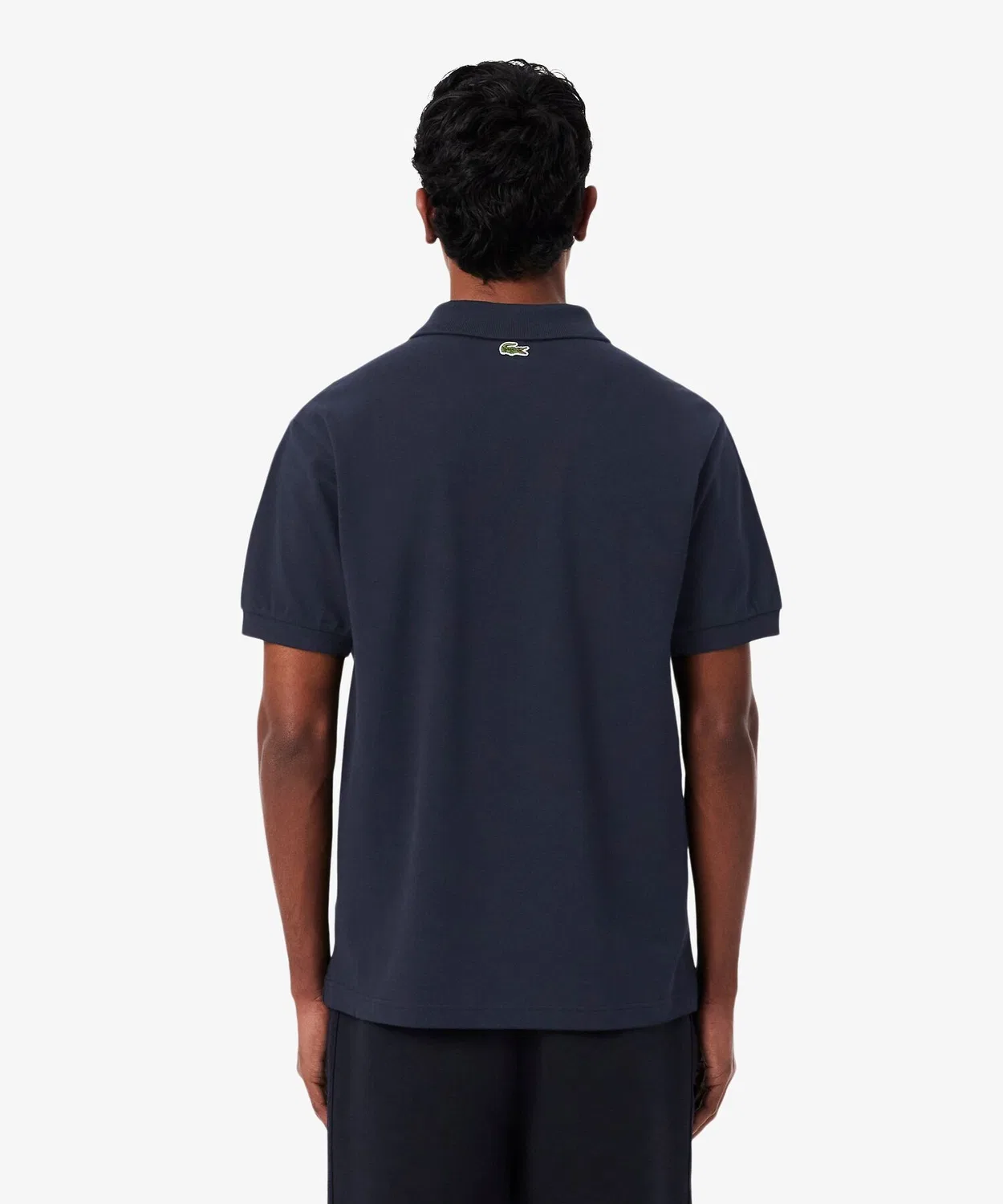 Мужская хлопковая polo с принтом Tennis LACOSTE, Black — фото 3