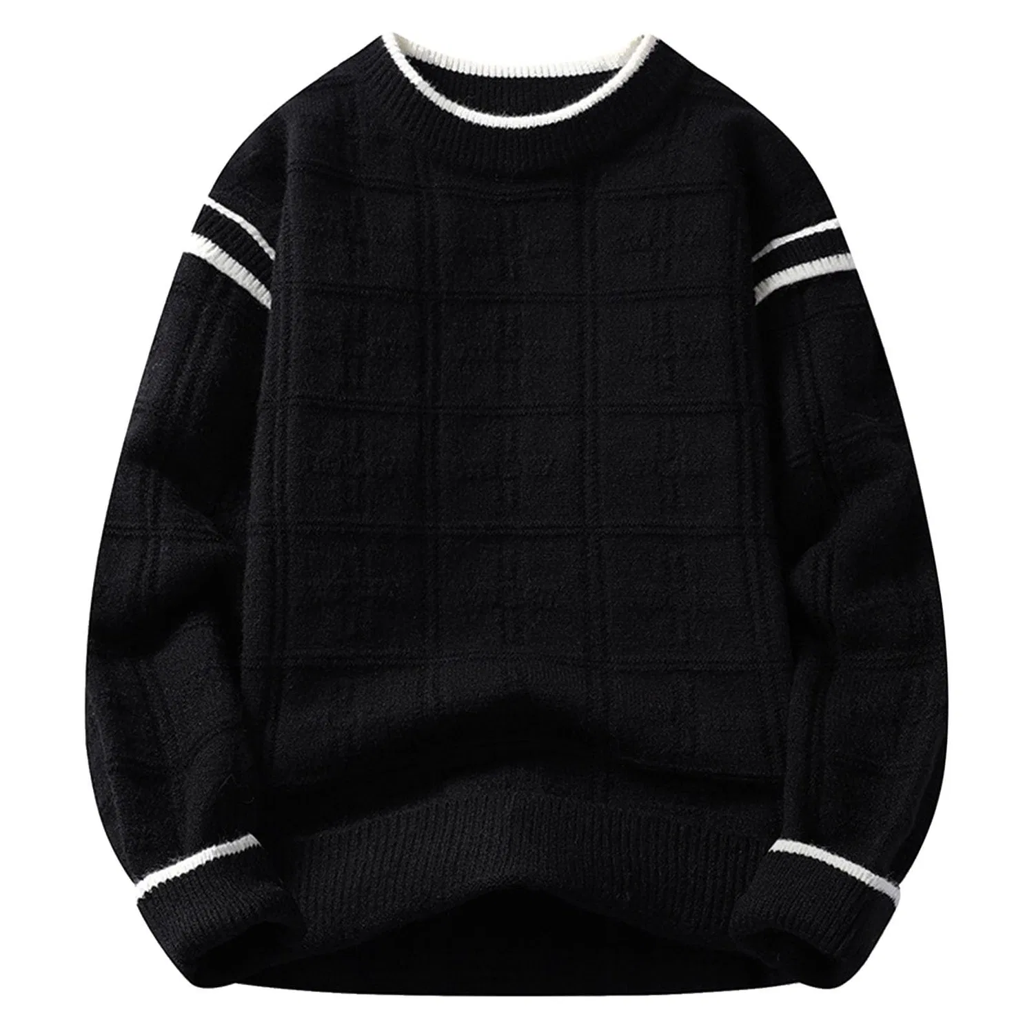 Мужской свитер с жаккардовым узором Retro Jacquard Knit, 2-Nero