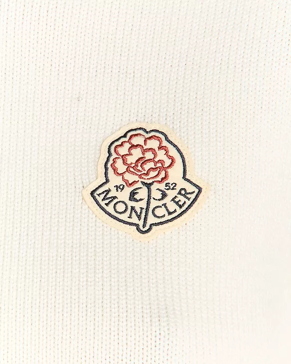 Шерстяная толстовка с круглым вырезом Moncler, бежевый — фото 4