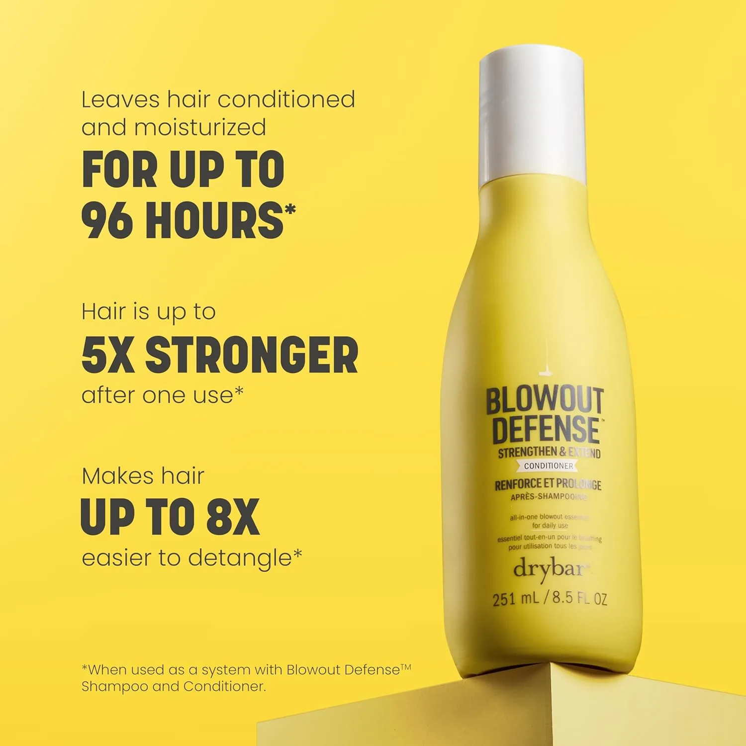 Кондиционер Drybar Blowout Defense Strengthen & Extend, легкая текстура, увлажняет, распутывает, уменьшает ломкость, не накапливается на волосах, обеспечивает длительную укладку. — фото 2