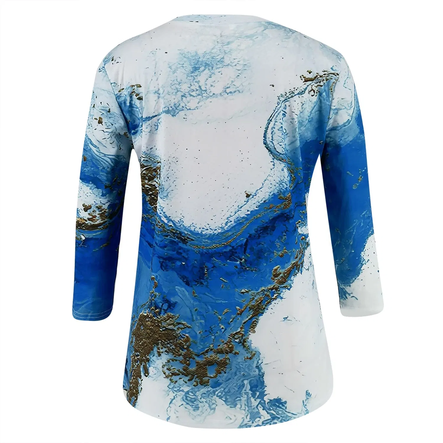 Женская футболка с принтом Colorful Gradient Geometric Print, бренд, Sky Blue-2 — фото 4