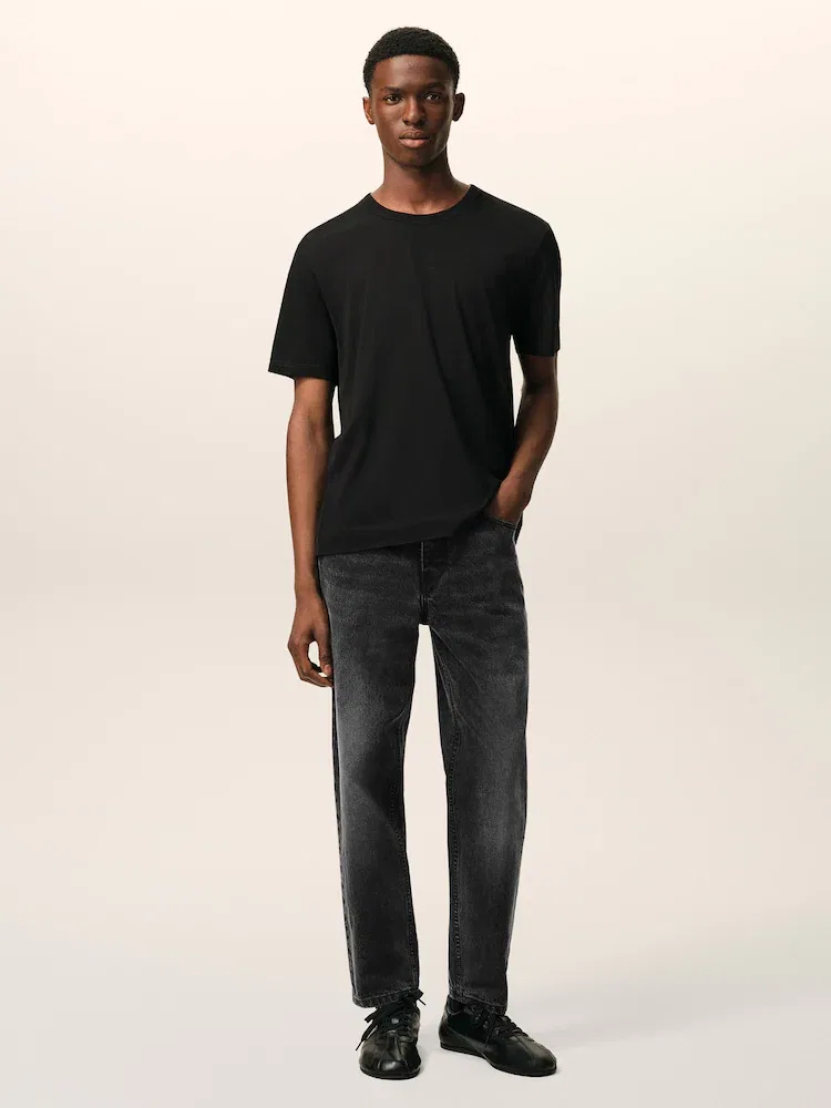 Джинсы зауженные Tapered Fit, Noir Used AMI PARIS, Black