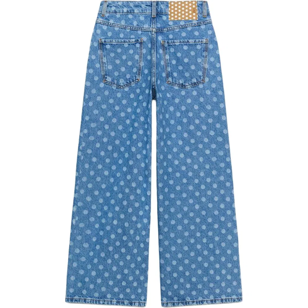 Женские джинсы с широкими штанинами Medium Blue ZARA — фото 3