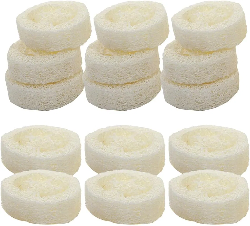 Люффа для тела с держателем для мыла, PHENOFICE, 20 шт, 6x6x1.2 см, Beige