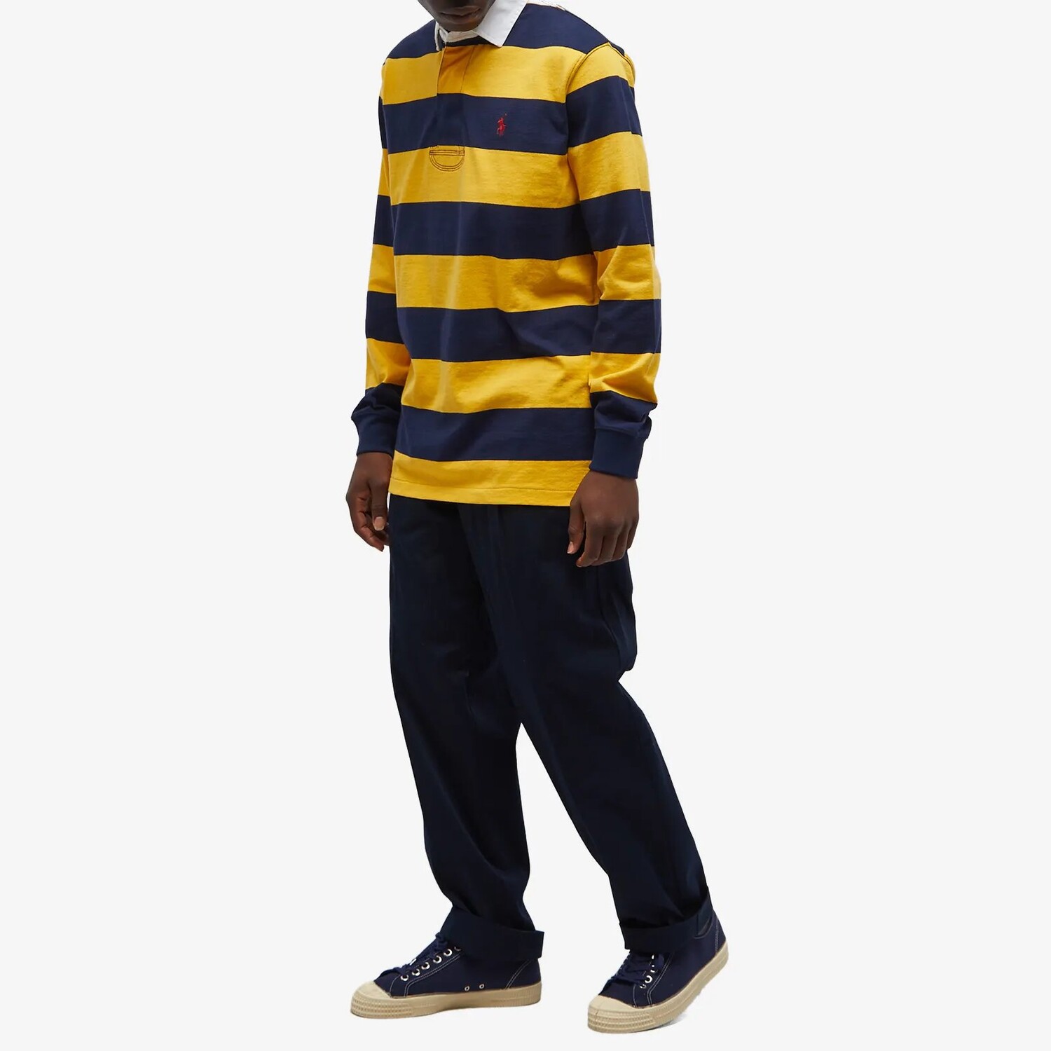 Поло Polo Ralph Lauren Stripe Rugby, темно-синий/желтый выгодно