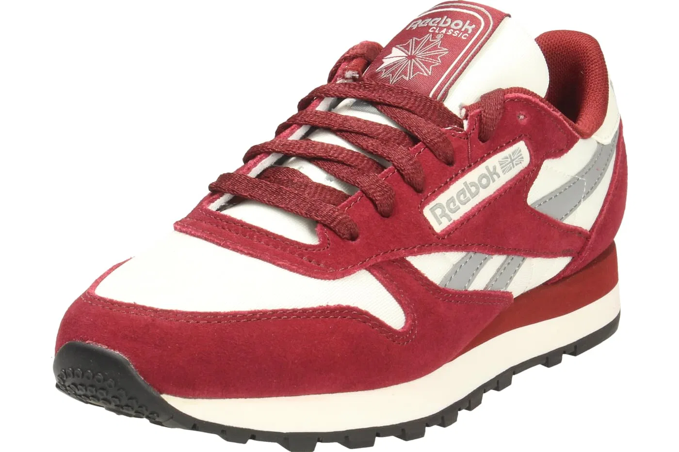 Детские кроссовки для девочек Classic Leather Reebok, Rich Maroon Chalk Grey 3