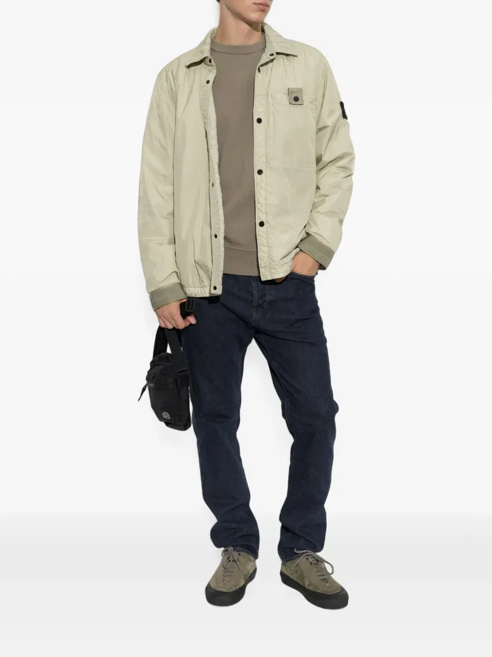 Ветрозащитная стеганая куртка-коуч Stone Island, бежевый — фото 2