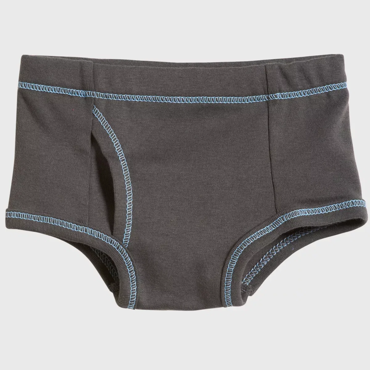 Детские трусы из хлопка с контрастной отстрочкой City Threads, Charcoal