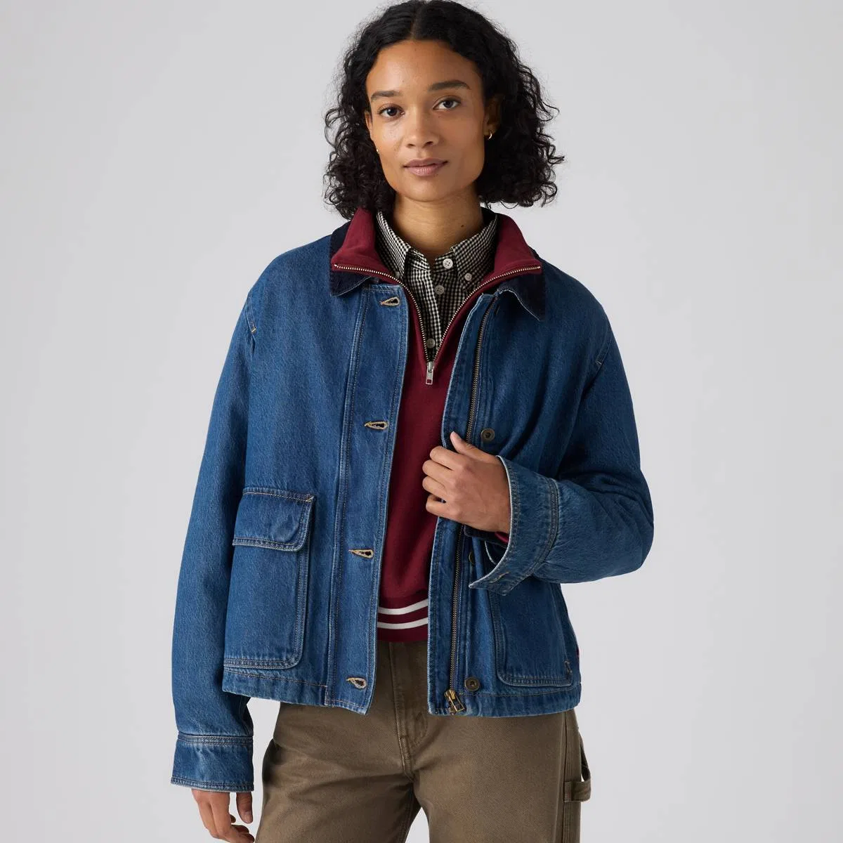 Укороченная рабочая куртка Bree Levi's, Let'S Get Lost Again - Dark Wash