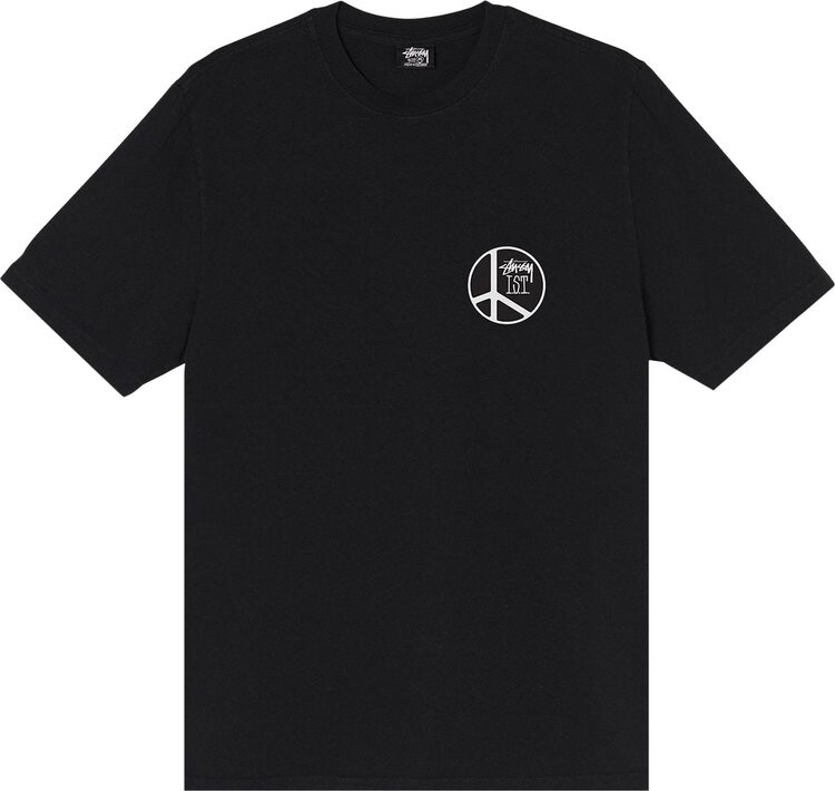 

Футболка Stussy Peace Dot Pigment Dyed Tee 'Black', черный