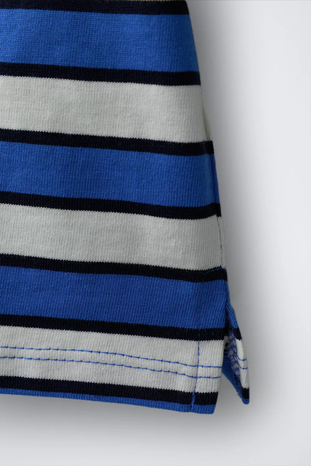 Полосатая футболка ZARA, Ecru/Blue — фото 4