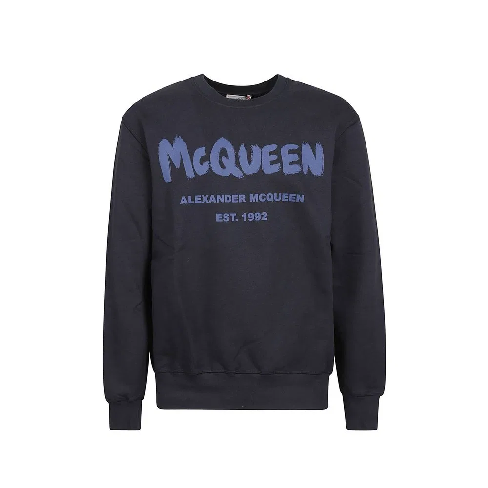 Мужской свитшот с длинным рукавом Blue Cotton Alexander McQueen, Blue