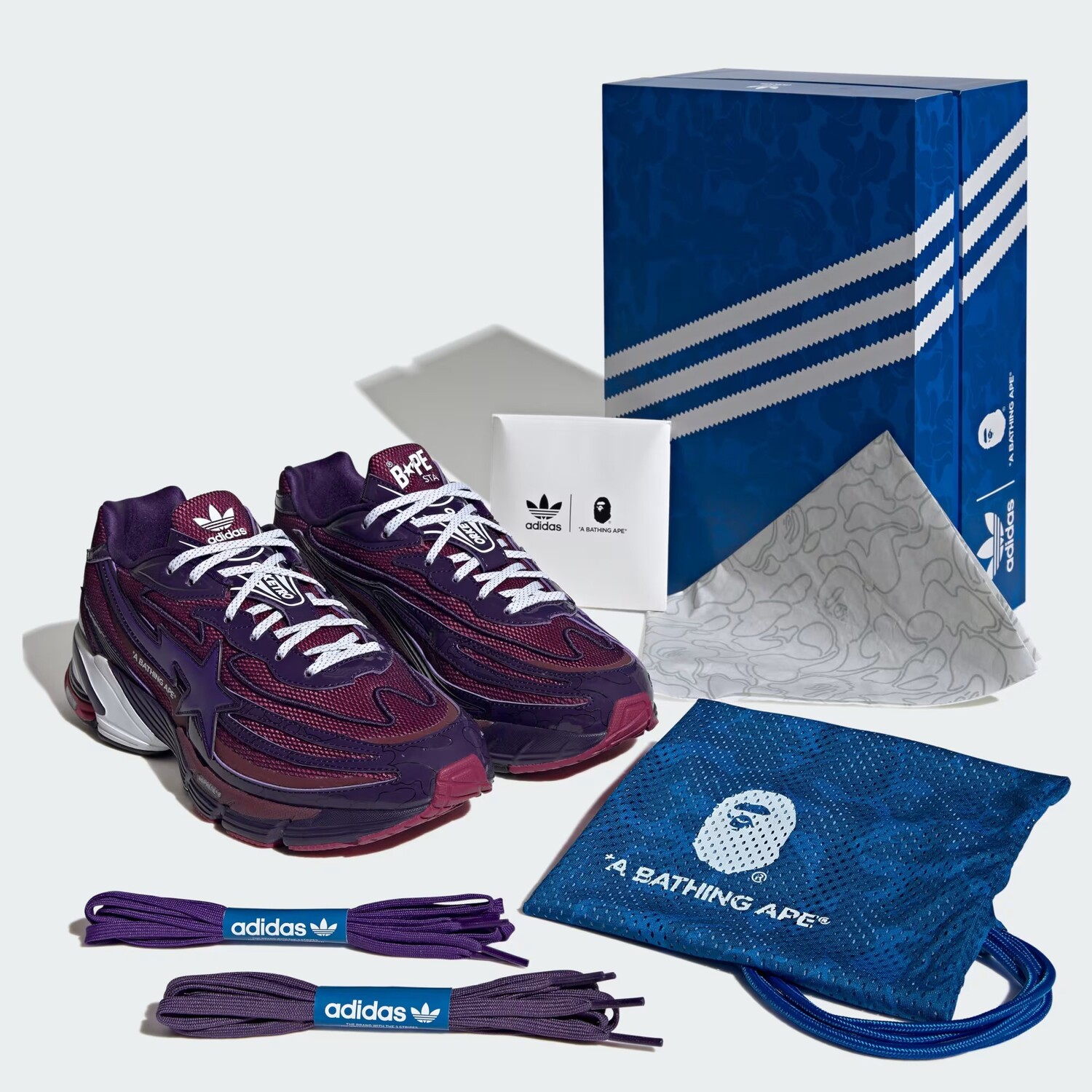 Кроссовки Adidas Originals Orketro x BAPE, темно-фиолетовый — фото 4