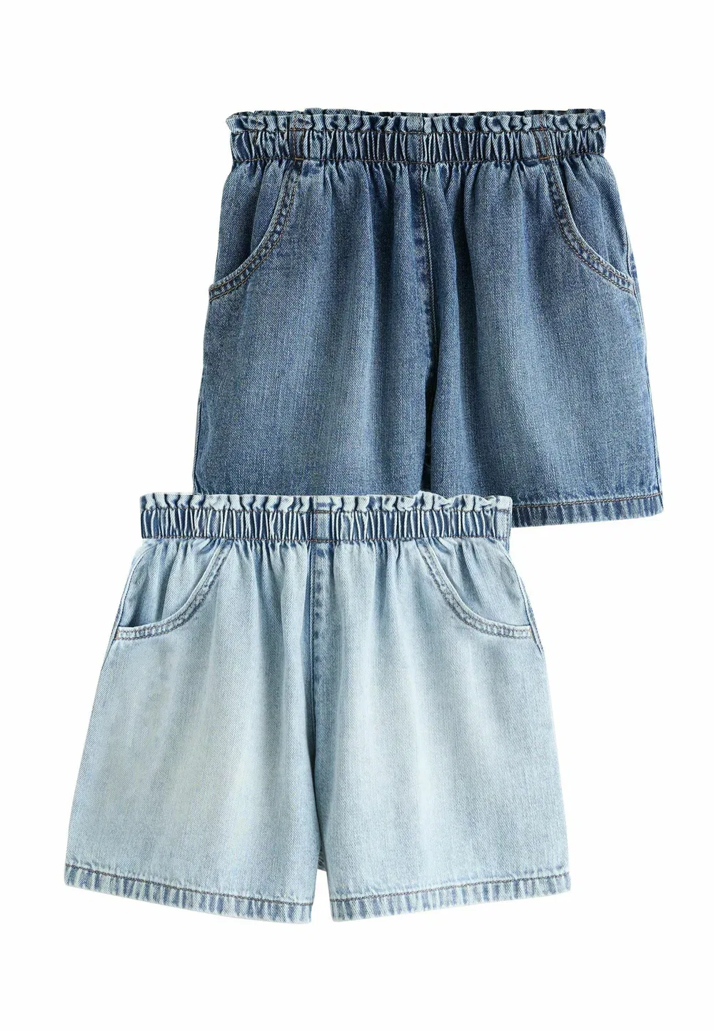 Шорты прямого кроя - комплект из 2 пар - джинсовые шорты Next, Light Wash Mid Wash Denim