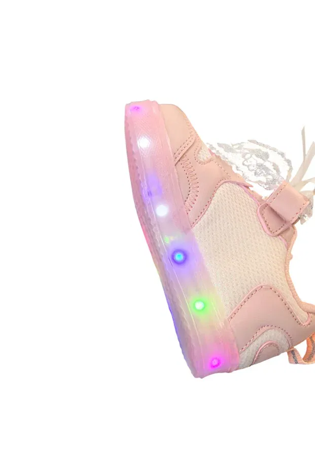 Детские спортивные кроссовки для девочек на шнуровке Konay 300 new season led lighted, Conpax, Pink — фото 4