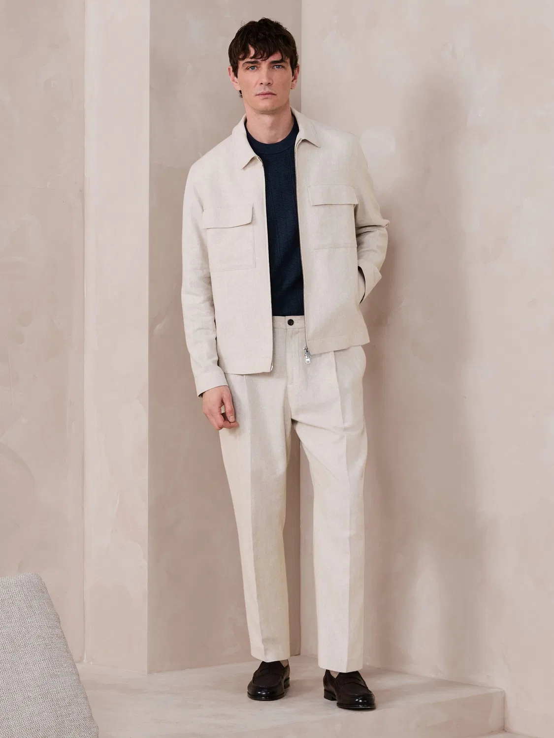 Брюки с эластичным поясом, Regular Tapered Fit, N. Premium Next, нейтральный — фото 2